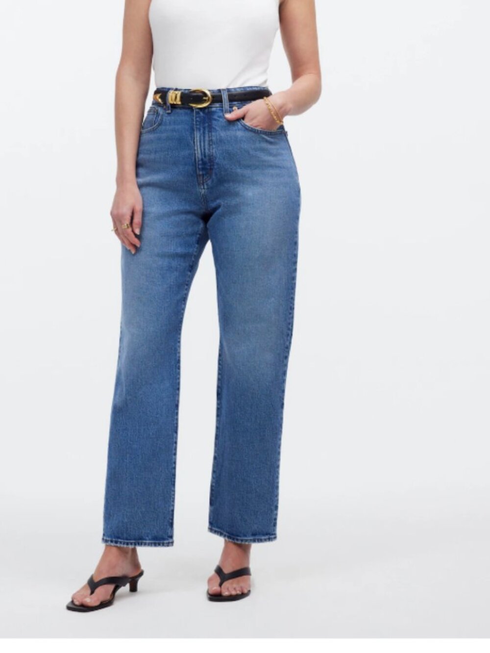Madewell The Tall Curvy '90s Straight Crop Jean in Hazeldell Wash blue 29